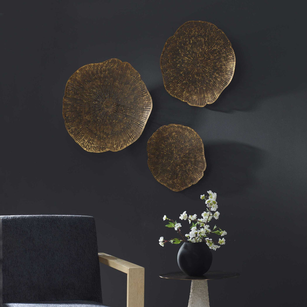 Radiance - Metal Wall Decor Set of 3 - Gold