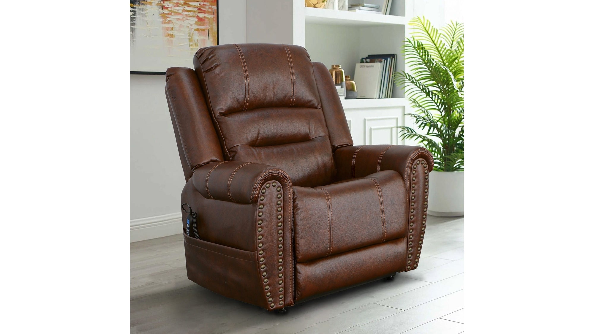 Oscar - Power Lift Recliner With Right-Hand Control & Power Headrest - Grizzly