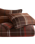Jackson - Full Plaid Comforter Set (Set of 3) - Brown / Red