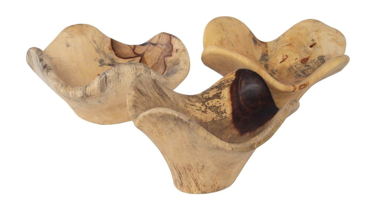 Tamarine - Wood Wall Art Set of 3 - Light Brown