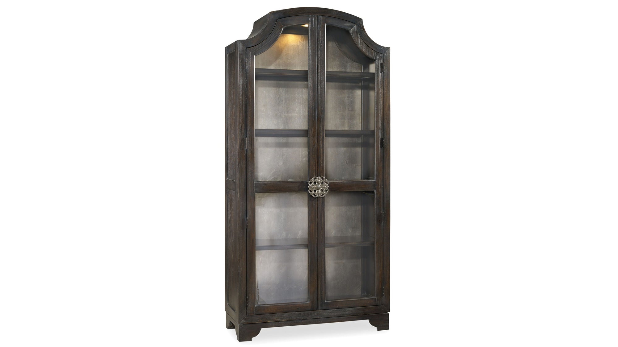 Sanctuary - Glass Bunching Curio - Ebony Antiqued Oak