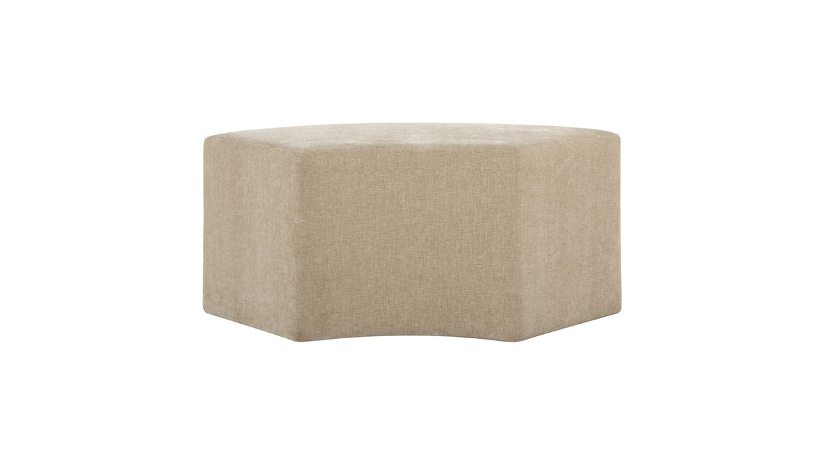 Khai - Rounded Plush Dining Bench - Brown
