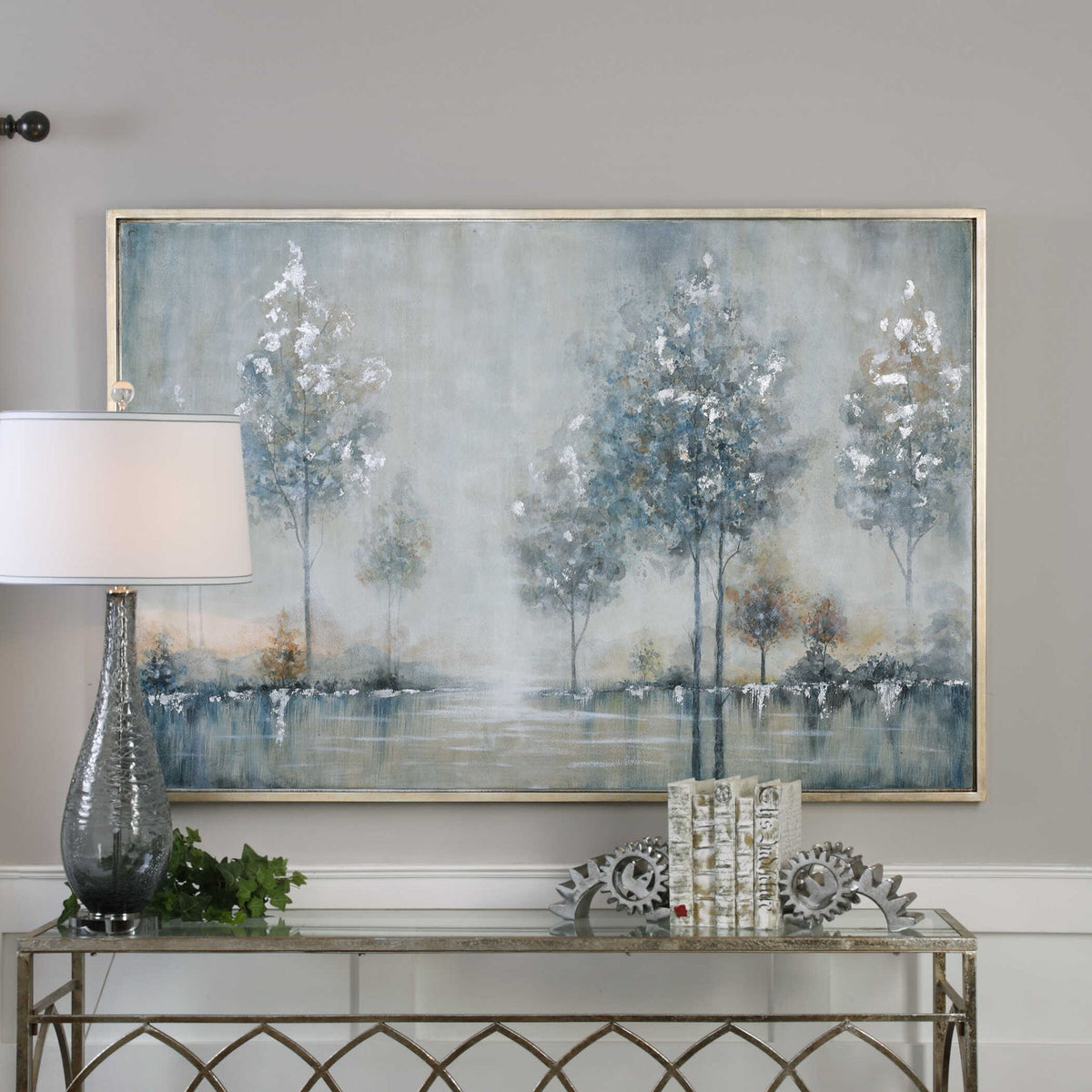 Walk In The Meadow - Landscape Art - Light Gray