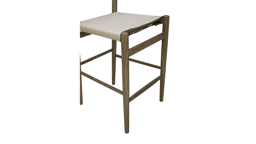 Prescott - Linen Counter Stool - Beige / Light Brown