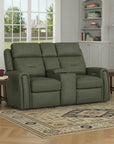 Felix - Power Reclining Loveseat With Console, Power Headrest, Lumbar, Heat & Massage