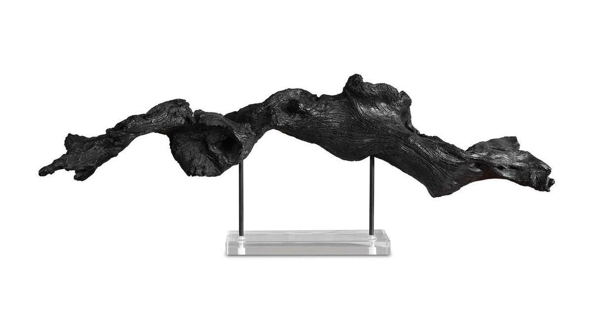 Charred Timber - Sculpture - Black