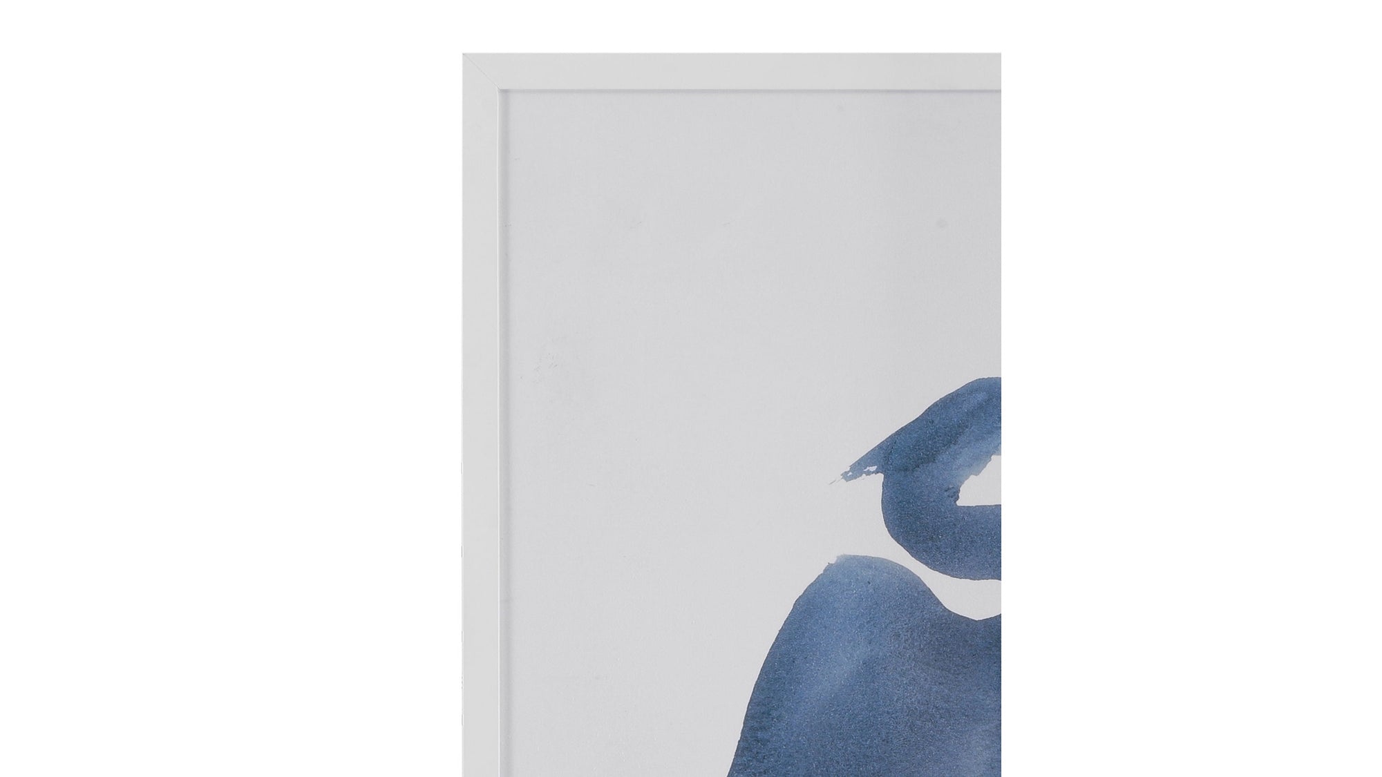 Heron In Blue Framed Print Set of 2 - White