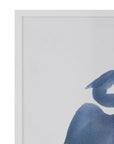 Heron In Blue Framed Print Set of 2 - White