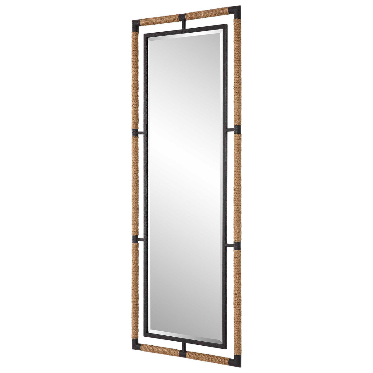 Melville - Iron &amp; Rope Tall Mirror - Light Brown