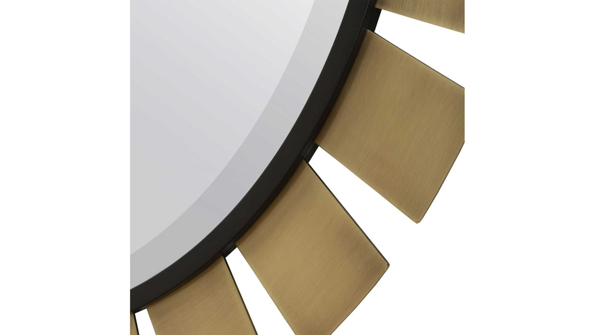 Toluca - Round Mirror - Brass