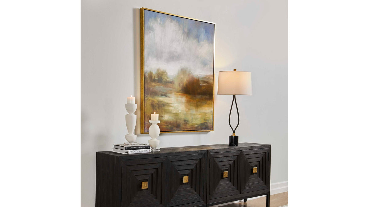 John's - Field Framed Landscape Art - Beige