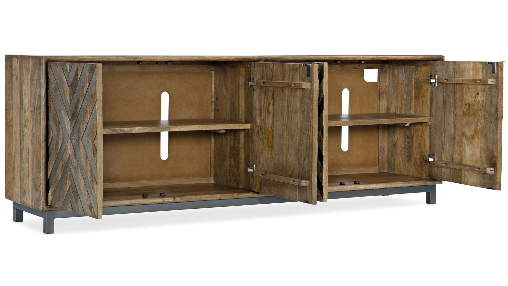 Commerce And Market - 4-Door Entertainment Console - Light Brown