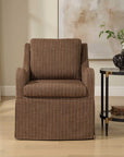 Luisa - Pinstripe Swivel Chair - Brown