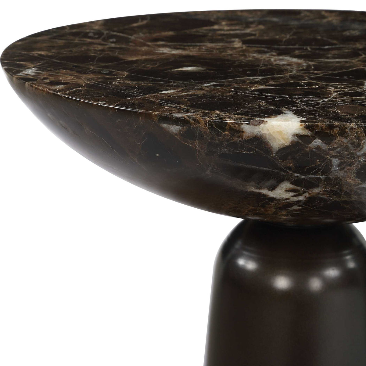 Hastings - Marble Accent Table - Dark Brown