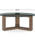 Ignis - Round Glass Coffee Table - Brown / Woodtone