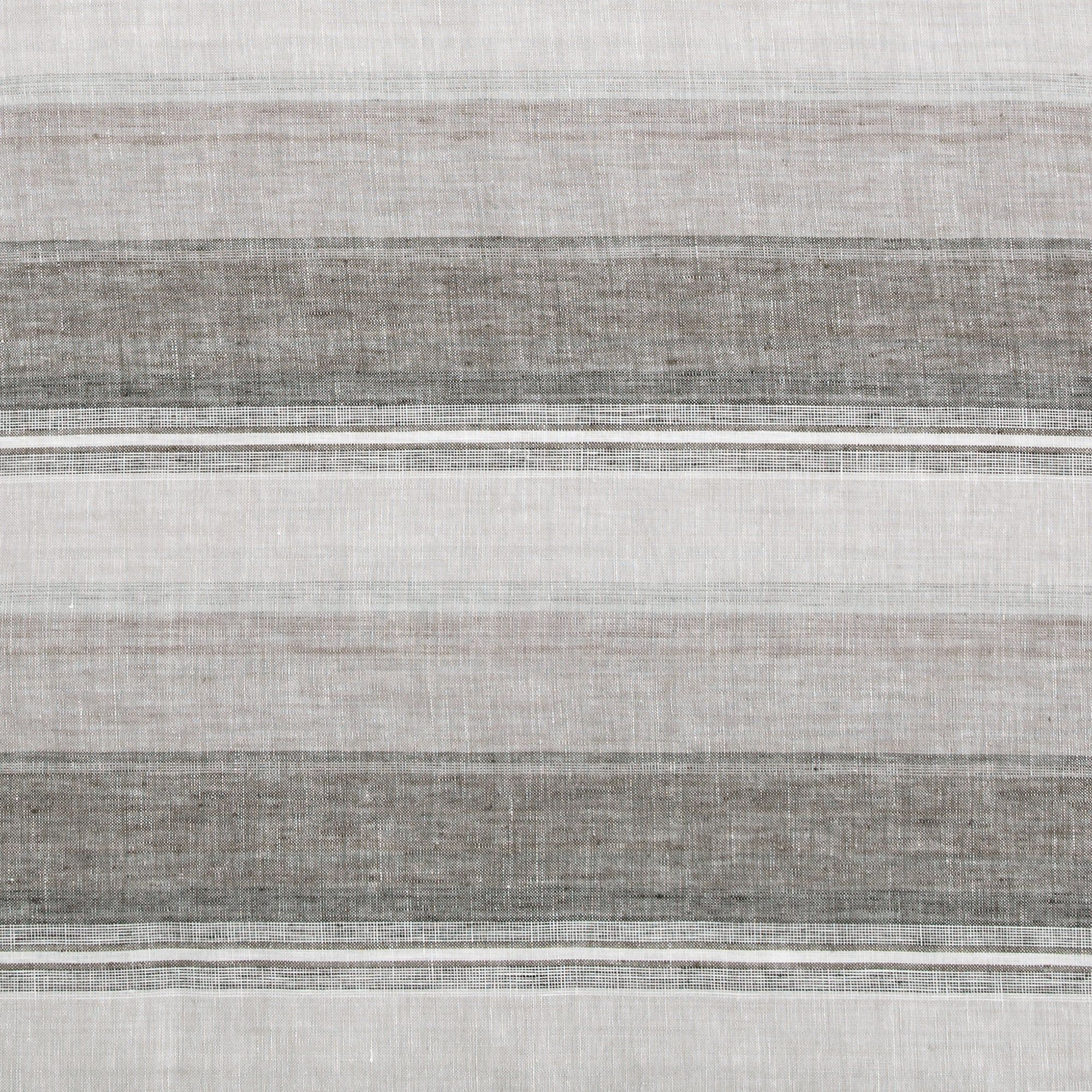 100% French Flax Linen - Queen Variegated Stripe Duvet Cover Set (Set of 3) - Charcoal