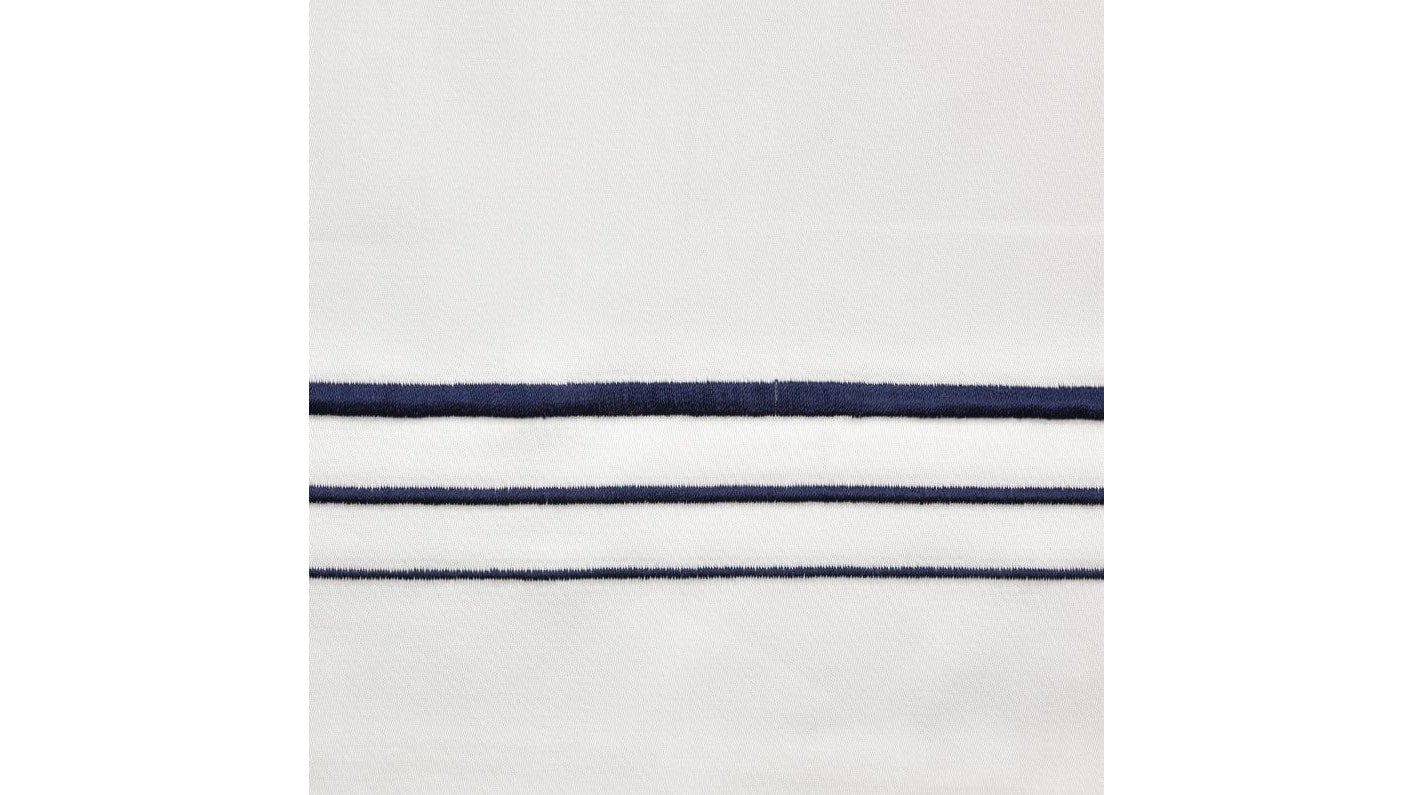 Border Embroidery - King Sheet Set Set of 4 - Navy