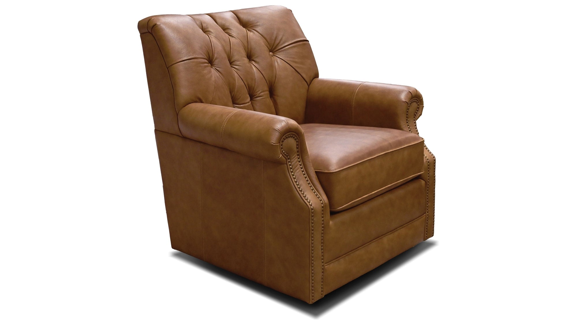 Perry - Leather Swivel Chair With Nails