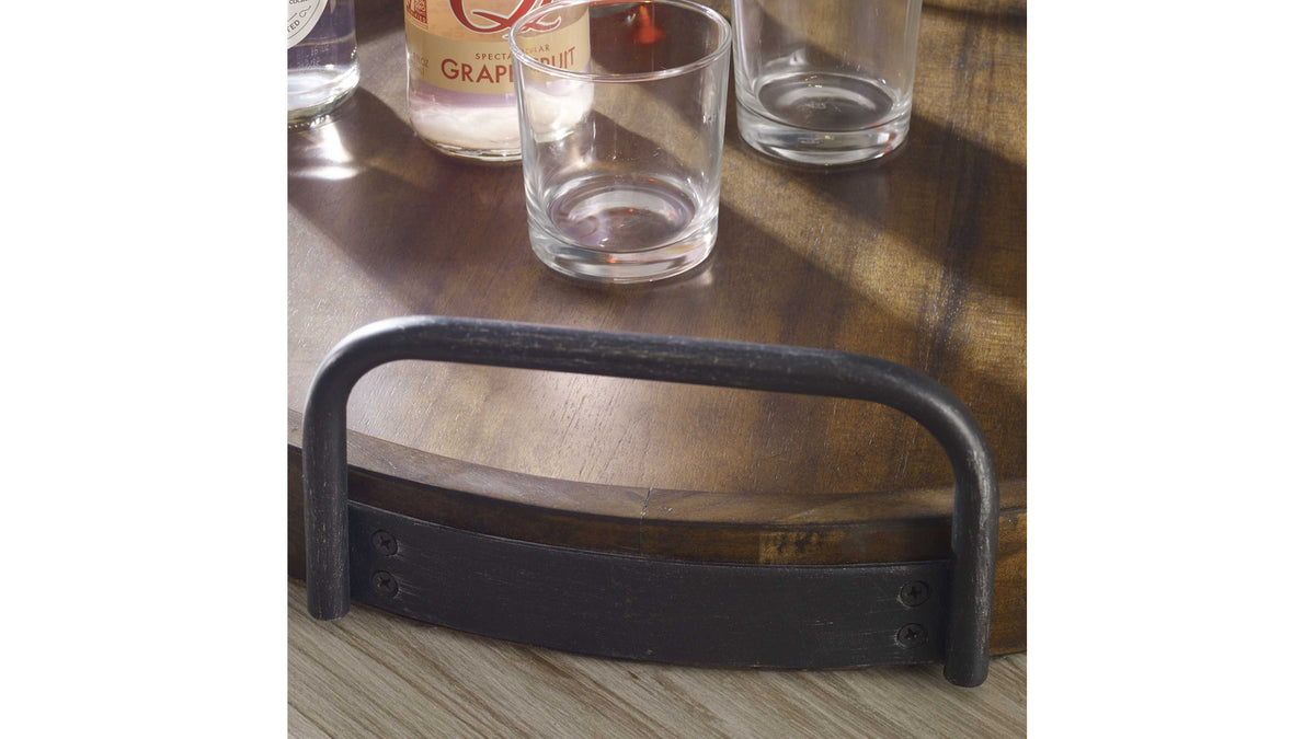 Reine - Round Wooden Tray - Dark Brown