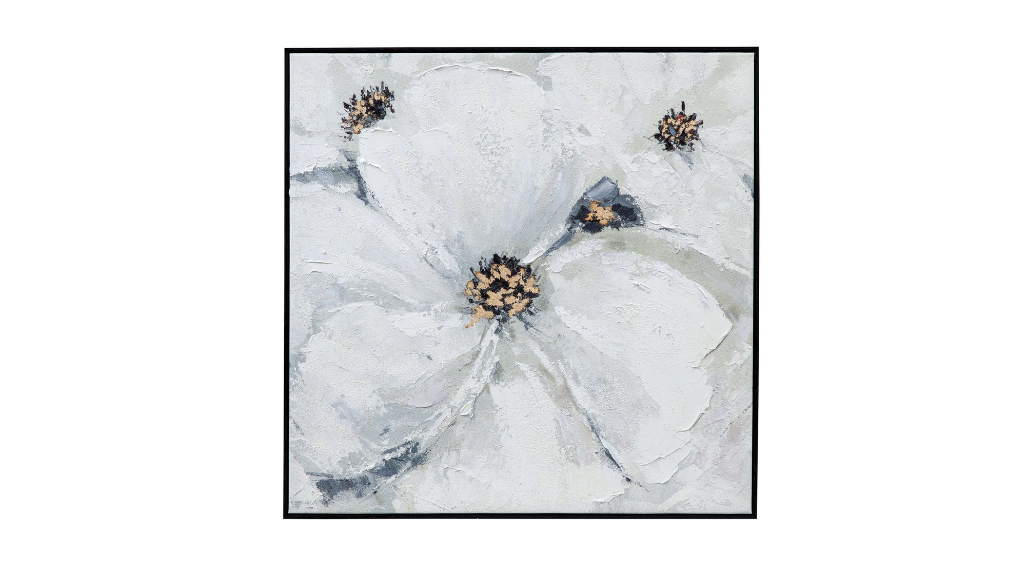 Dogwood Canvas Art - Pearl Silver