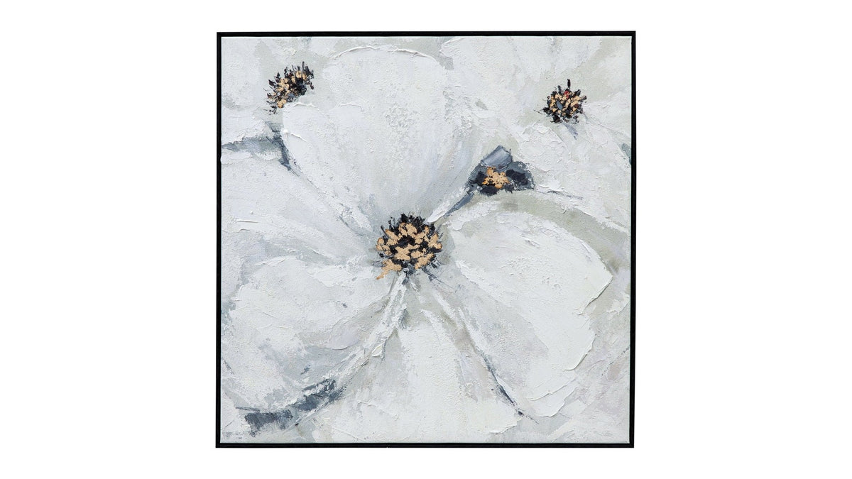 Dogwood Canvas Art - Pearl Silver
