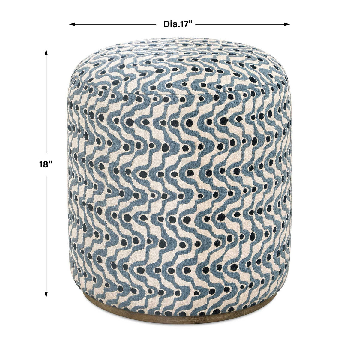 Cas - Fabric Ottoman - Blue
