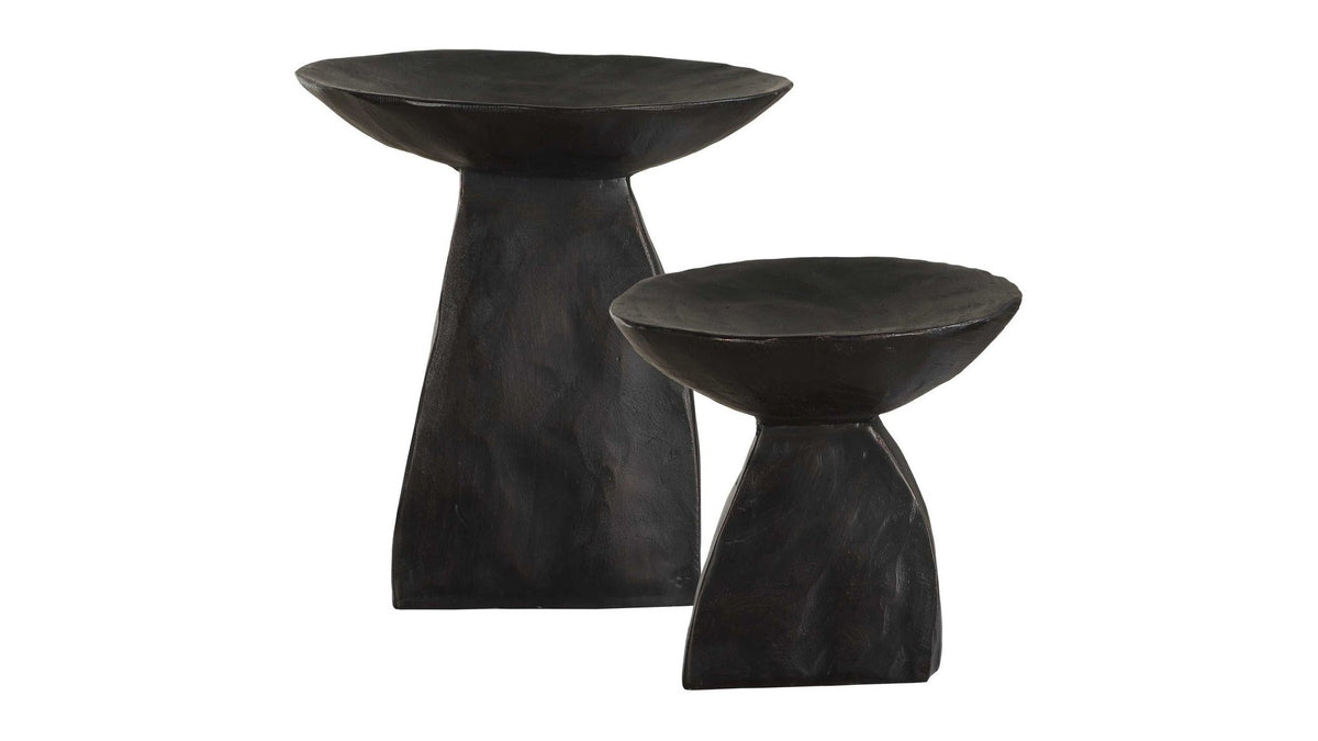 Shadow - Pedestal Bowls Set of 2 - Black