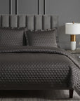 High Shine Satin - King Quatrefoil Quilt - Espresso