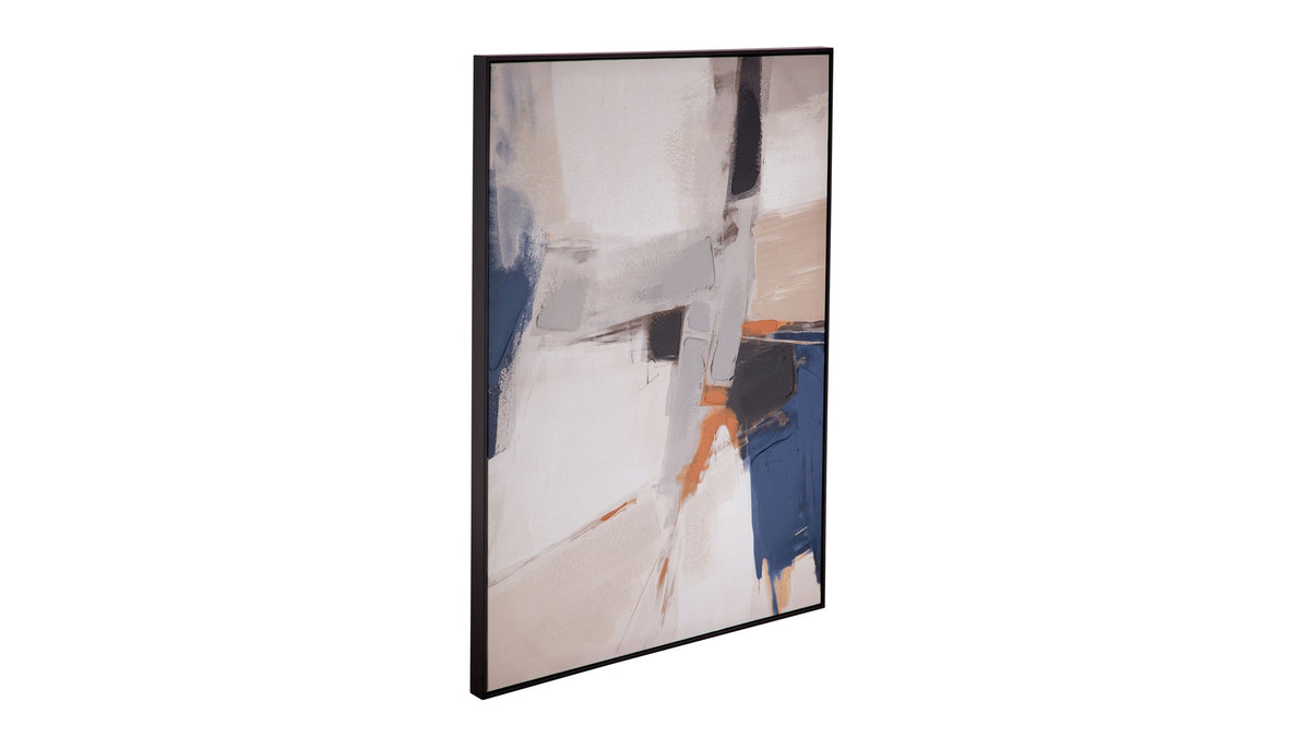 Denisa II Framed Canvas - Beige / Blue
