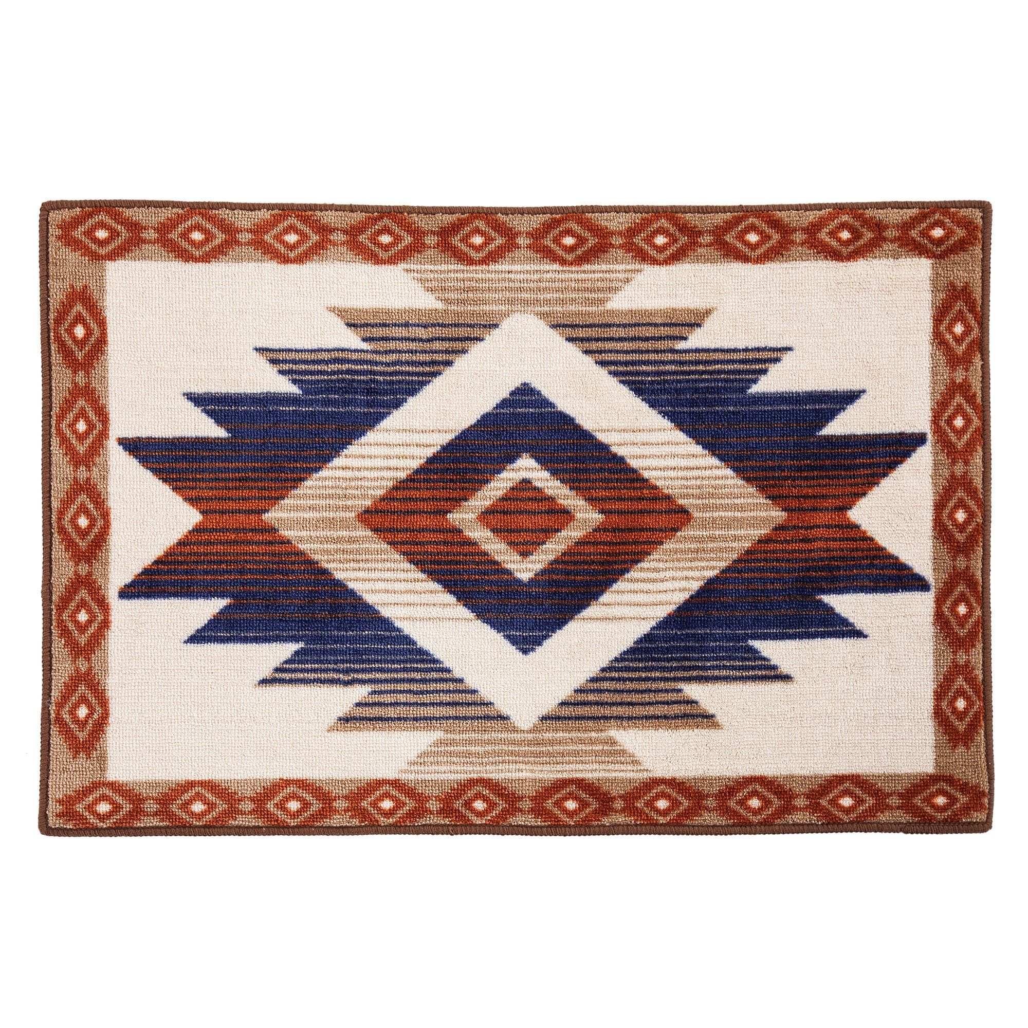 Aztec - Rug 2 Per Carton - Cream, Blue &amp; Terracotta