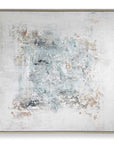 Find Me Here - Abstract Framed Canvas Art - Black / Blue / Brown / Gray / White