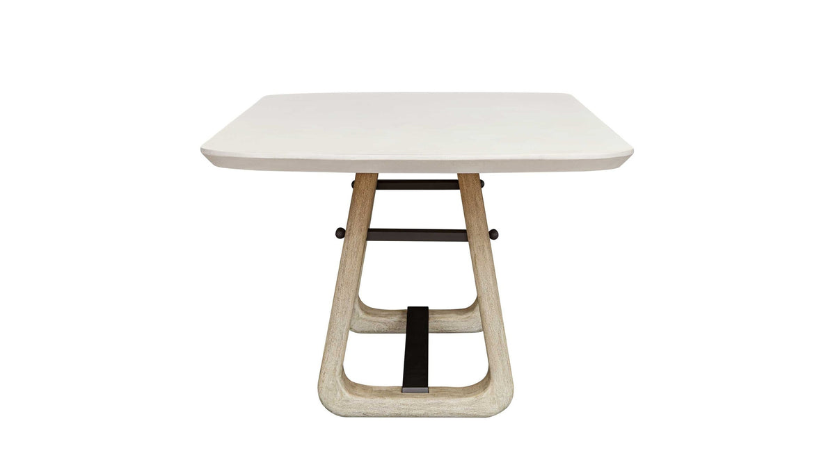 Circa - Concrete Outdoor Dining Table - White / Woodtone