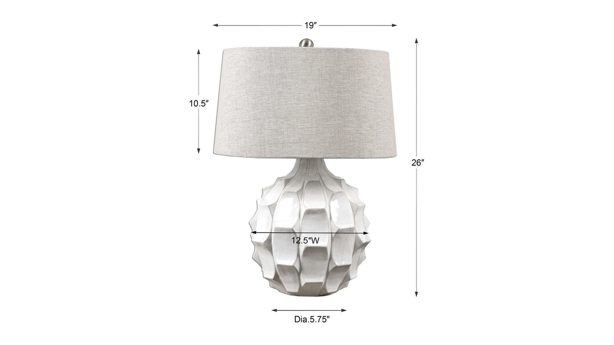 Guerina - Scalloped Lamp - White
