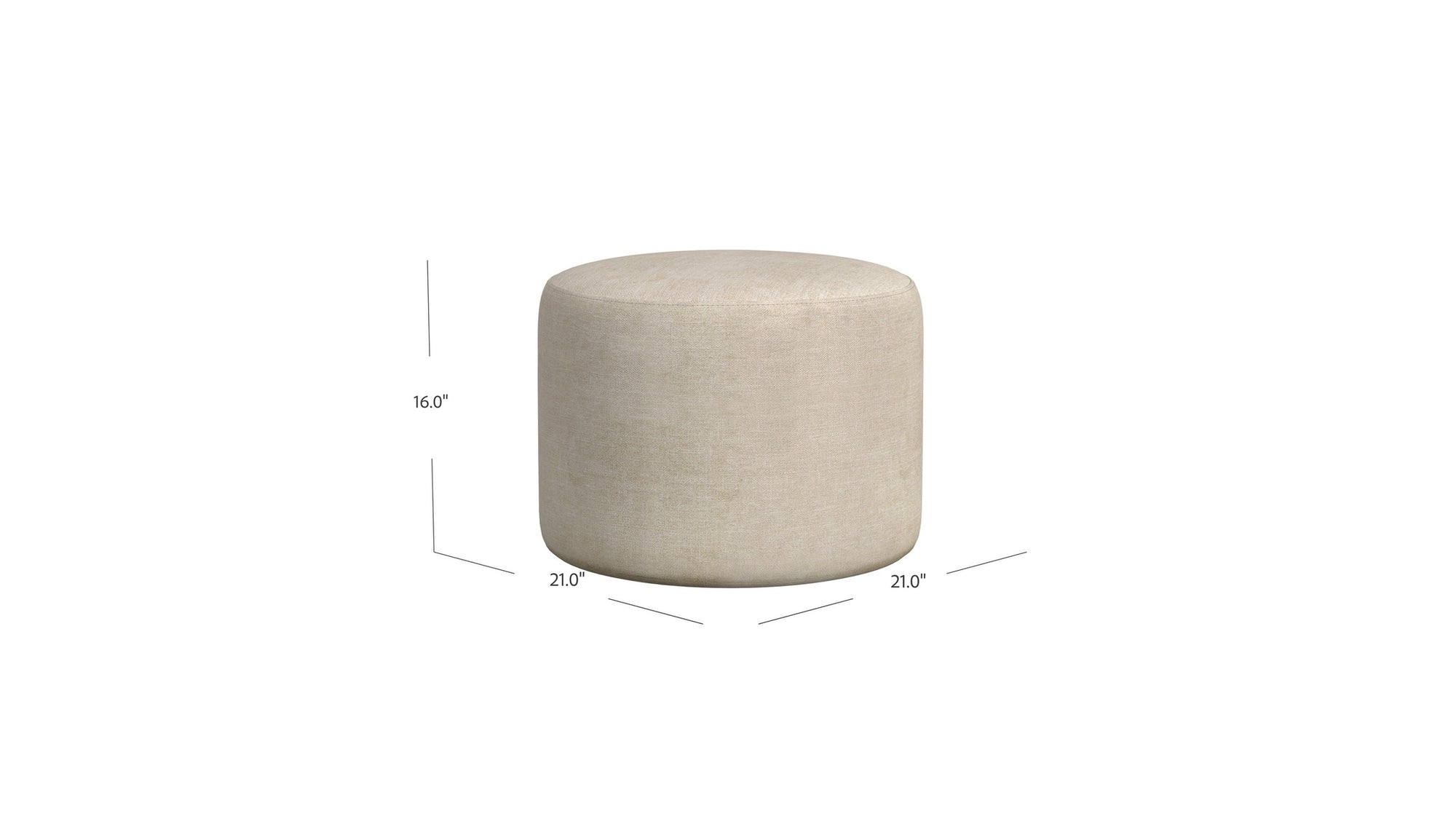 Anderson - Round Ottoman - Beige