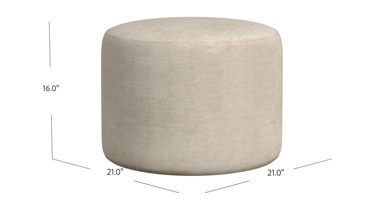 Anderson - Round Ottoman - Beige