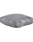 Genuine Leather - Geometric Studded Throw Pillow - Gray