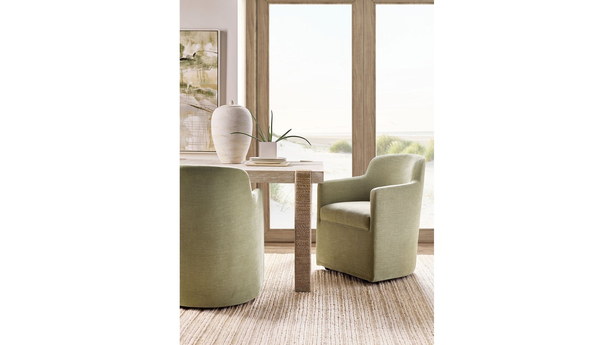 Commerce And Market - Seaside Rectangle Dining Table With 1-22" Leaf - Beige