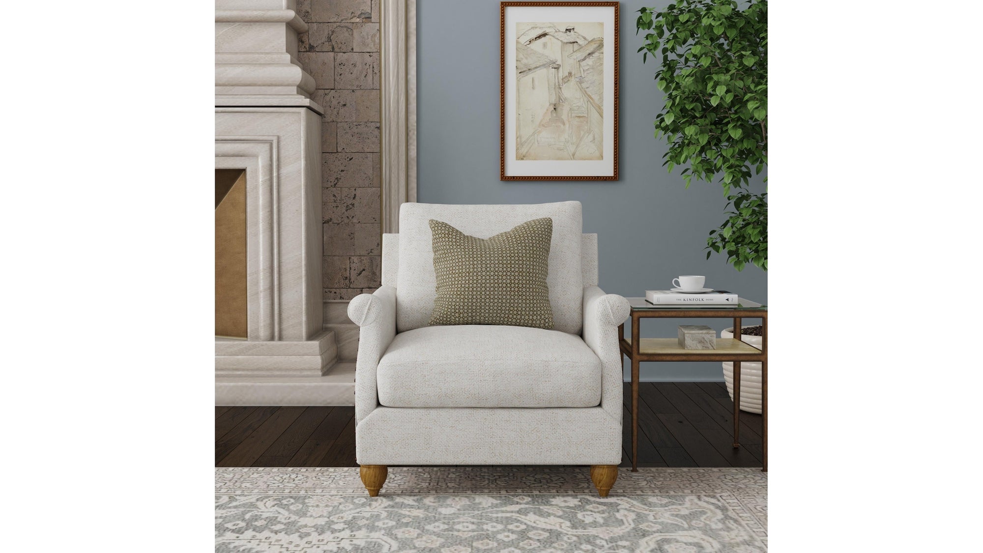Veda - Fabric Chair With Nailhead Trim