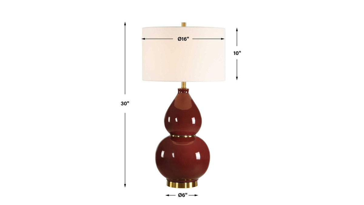 Gourd - Table Lamp - Burgundy