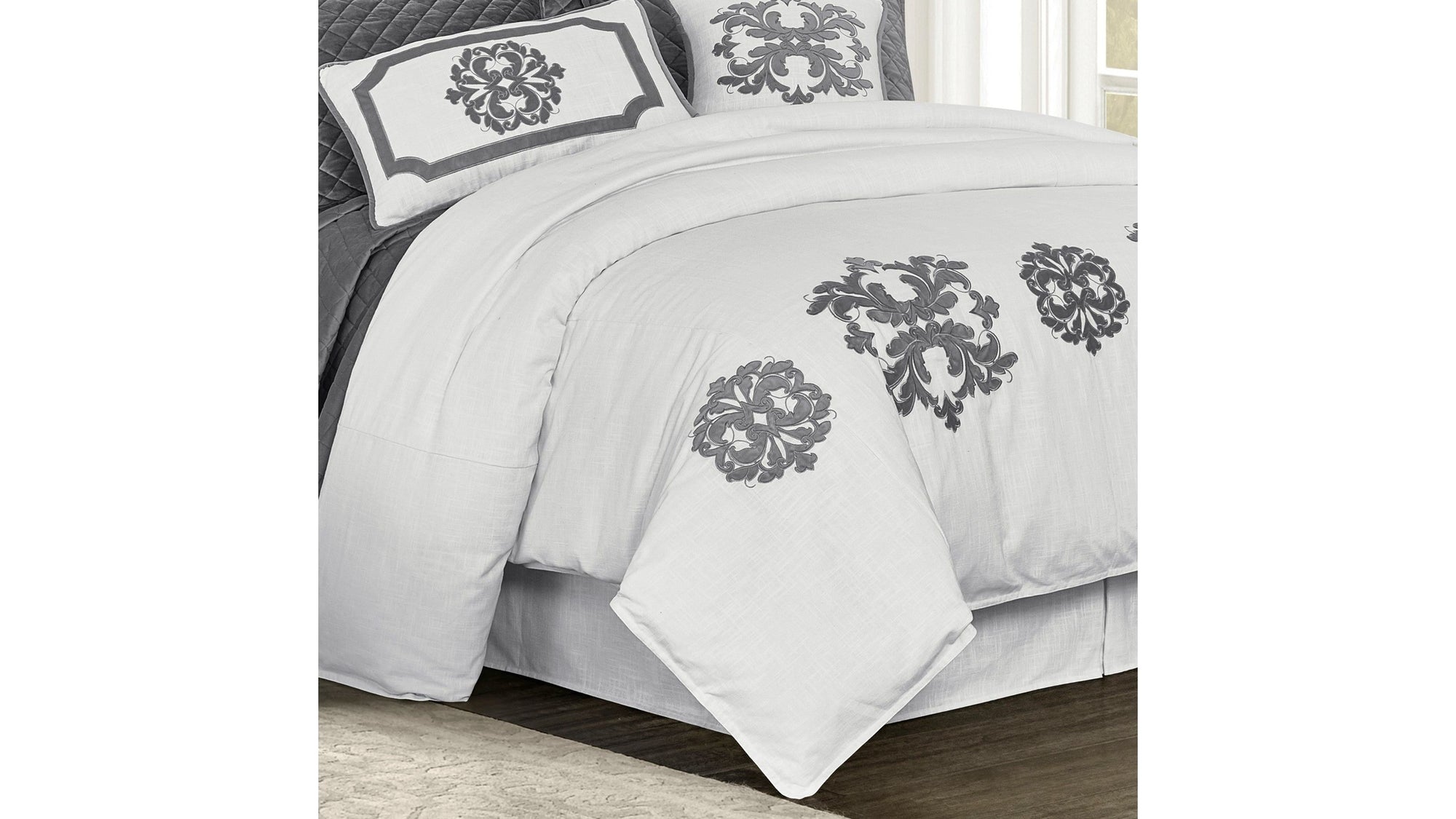 Madison - King Linen Duvet Cover - Gray