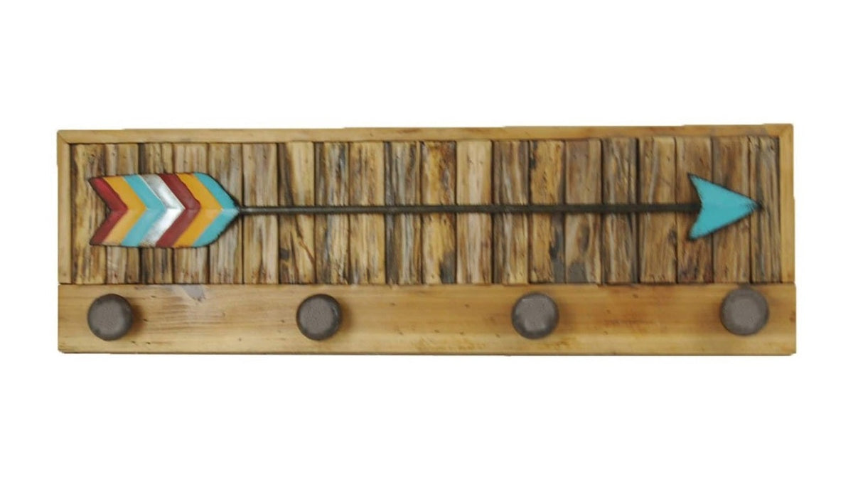 Wall Décor - 8.5" x 27.2" Arrow With Knobs Wall Art 4 Per Carton - Turquoise / Tan