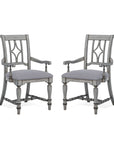 Plymouth - Upholstered Arm Dining Chair Set of 2 - Gray