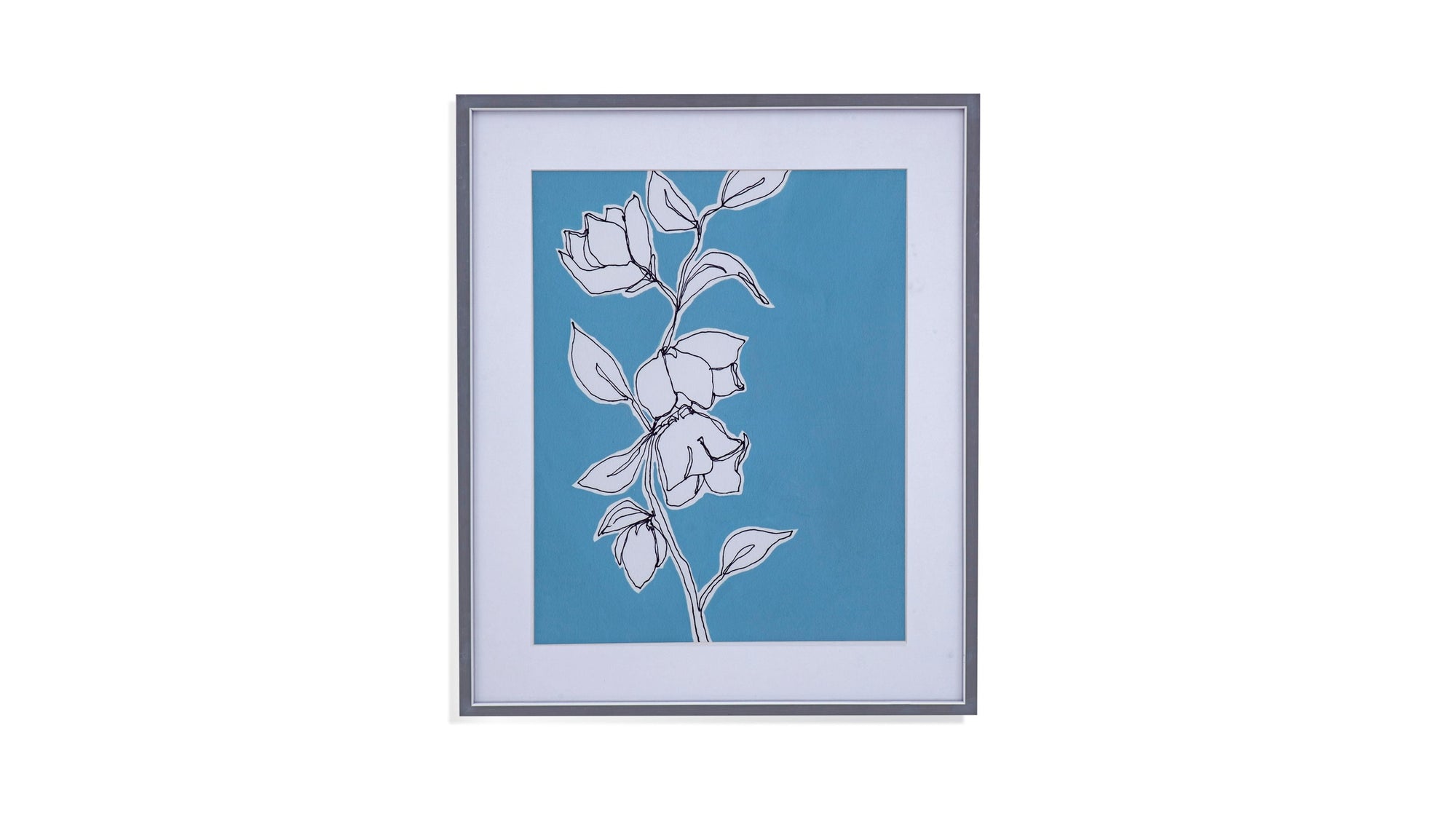 Botanic Drawing II Framed Print - Blue