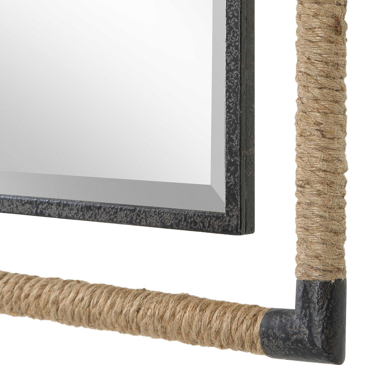 Melville - Iron &amp; Rope Mirror - Light Brown