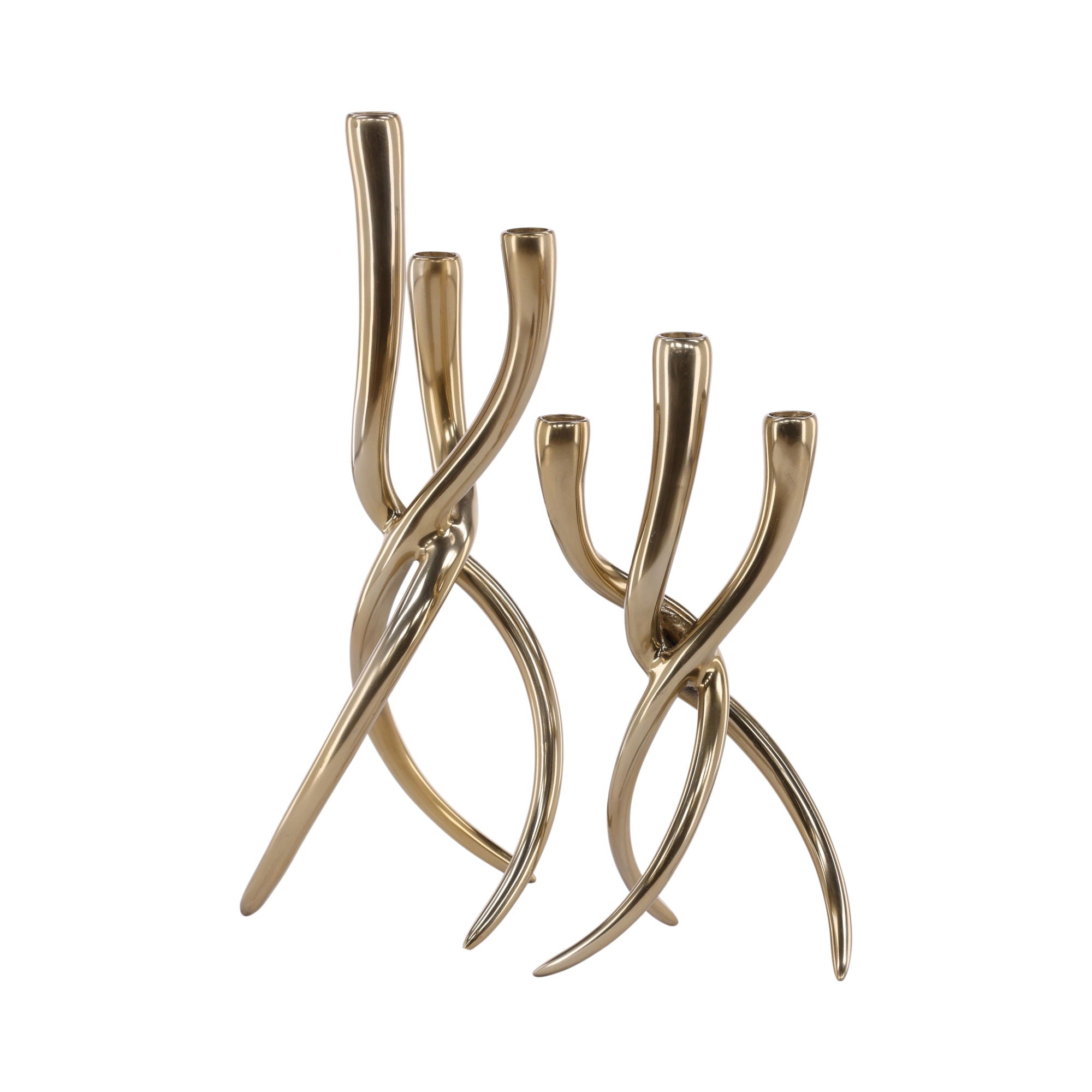 Ansley - Taper Candle Holder Set (Set of 2) - Gold