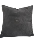 Western Suede Pillow - Western Suede Antique Silver Concho & Studded Pillow - Gray