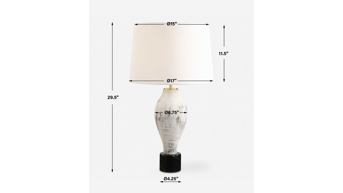 Magdaline - Rustic Table Lamp - White