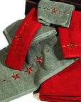 Rustic Star - Embroidered Star Towel Set (Set of 3), 2 Per Carton - Turquoise