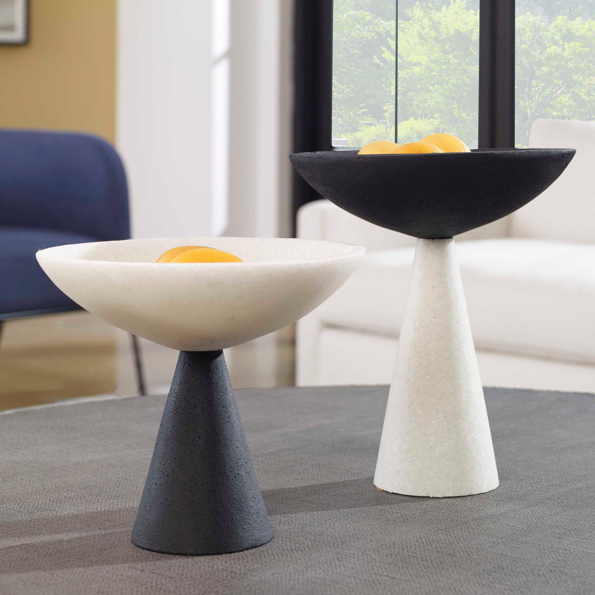 Antithesis - Marble Bowls (Set of 2) - Black &amp; White