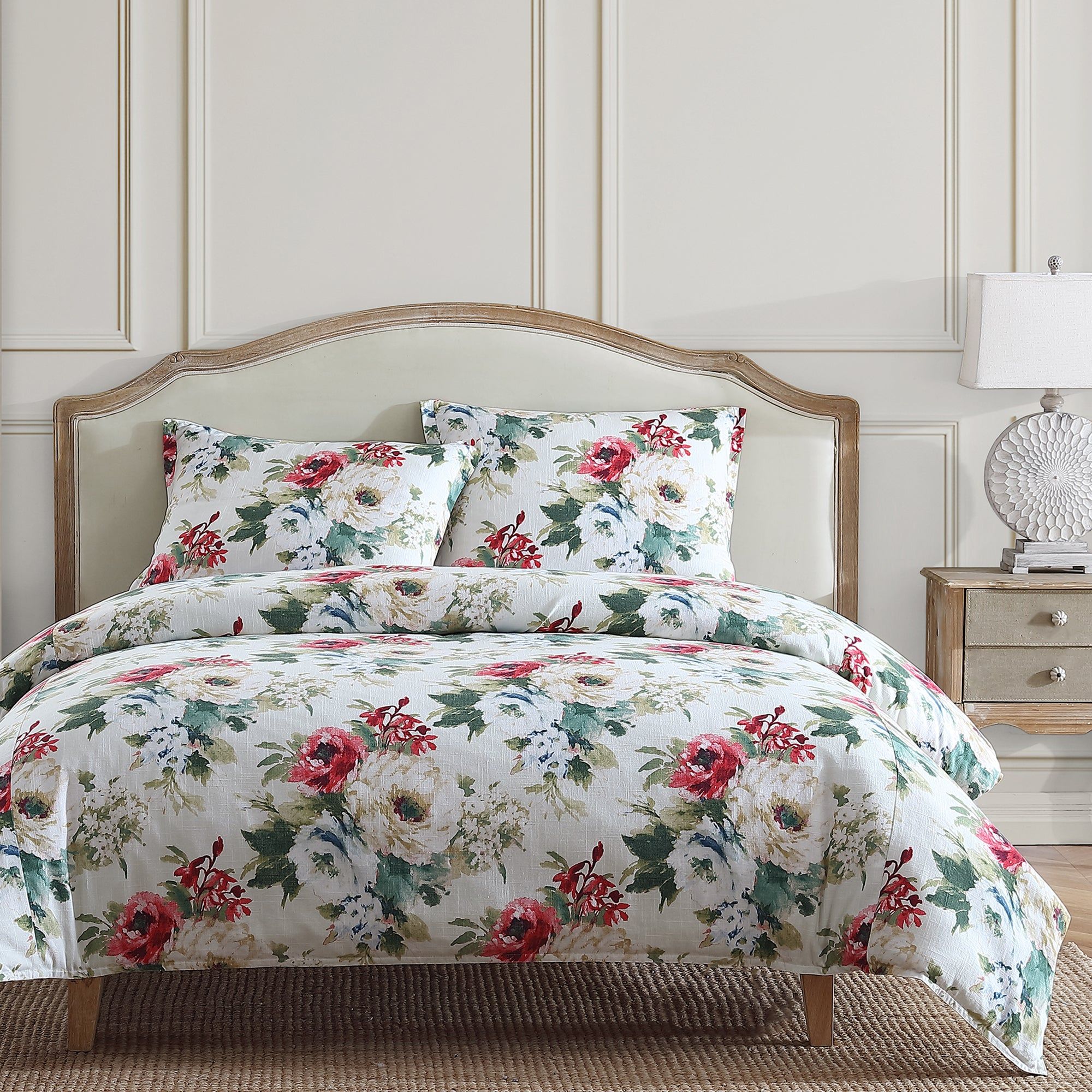 Peony - King Washed Linen Comforter Set (Set of 3) - Blossom